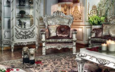 Кресло - белое с серебром - коллекция Gold от Asnaghi Interiors image 1