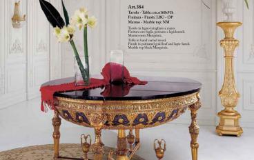 Круглый стол в патинированном золоте и лазурите Cappellini Intagli - Classical Chic 384image 1