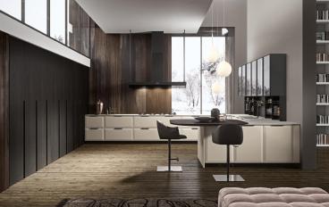 Угловая кухня в матовой отделке и колоны в дереве Aster Cucine - Brera Academyimage 1