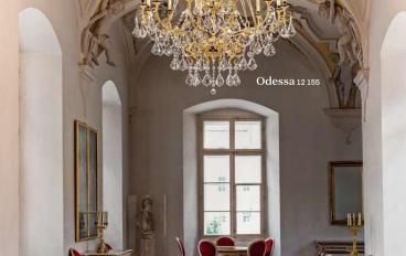 Подвесная 12-рожковая люстра Odessa 12 155 от Masiero Atelier Chandeliers с глянцевой золотой отделкой image 1