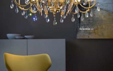 12-рожковая люстра с абажурами Acantia 12 от Masiero Atelier Chandeliers с латунным литьем и золотой отделкойimage 1