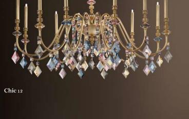 12-рожковая люстра Chic 12 от Masiero Atelier Chandeliers с подвесами из цветного хрусталя image 1