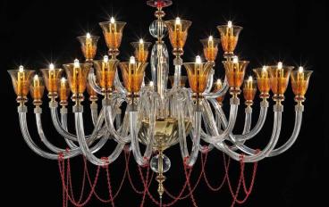 Трехъярусная люстра Claire L12+6+6 Amber фабрики Euroluce - Eleganceimage 1