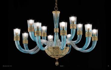 Двухъярусная люстра Dea Tiffany L8+4 фабрики Euroluce - Eleganceimage 1