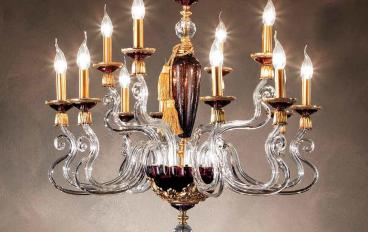 12-рожковая люстра Barocco L8+4 Amethyst фабрики Euroluce - Eleganceimage 1