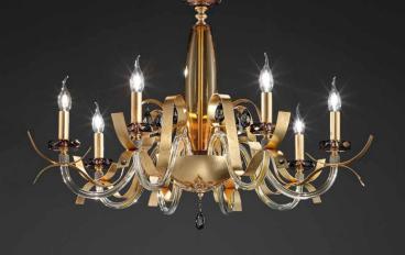 Люстра 8-рожковая Nuage Gold L8 фабрики Euroluce - Eleganceimage 1