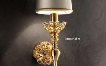 Настенный светильник с абажуром Imperial A1 от Masiero Atelier Chandeliers с глянцевой золотой отделкойimage 1