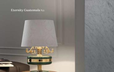 Настольная лампа с абажуром Eternity Guatemala TL1 от Masiero Atelier Chandeliers с отделкой из зеленого гватемальского мрамораimage 1