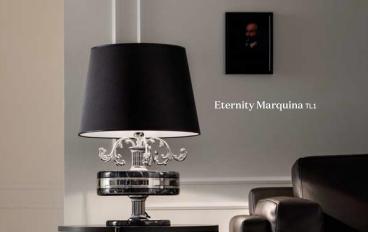 Настольная лампа с абажуром Eternity Marquina TL1 от Masiero Atelier Chandeliers с отделкой из черного маркуинского мрамораimage 1