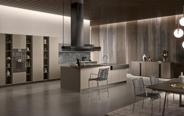 Кухня с прямыми формами и крашеными фасадами с эффектом soft touch Aster Cucine - Brera Academyimage 1