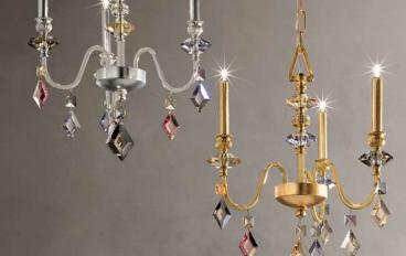 Подвесные 3-рожковые светильники Chic 3 от Masiero Atelier Chandeliers с отделкой сусальным золотом и серебромimage 1