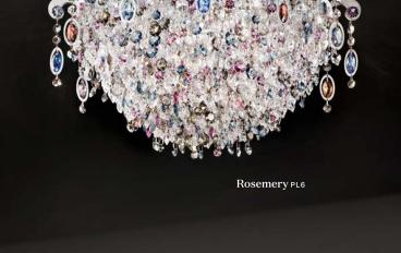 Круглая потолочная люстра Rosemery PL6 от Masiero Atelier Chandeliers с подвесами из цветного стеклаimage 1