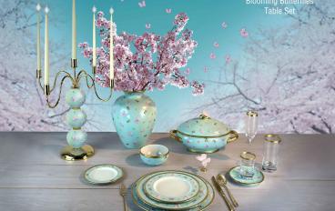 Набор посуды Blooming Butterflies Villari Porcelain & Home image 1