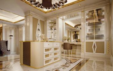 Гардеробная LIBERTY с консолью ANIMA и стулом KISS от Formenti Luxury Projects image 1