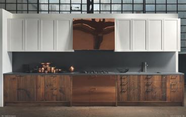 Кухня в дереве со вставкой из полированной меди Aster Cucine - Factory Composizione N°7image 1