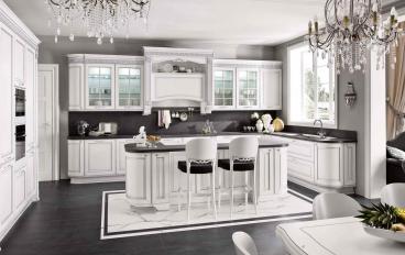 Комплект кухонной мебели фабрика Stosa Cucine модель Bianco e argentoimage 1