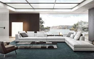 Угловой диван с обивкой из рогожки Minotti - Blazerimage 1